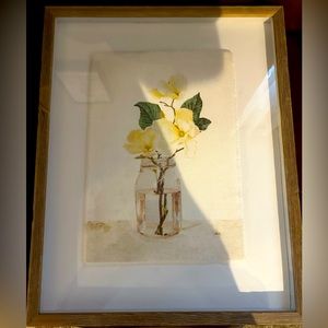 2 piece floral vase framed painting
